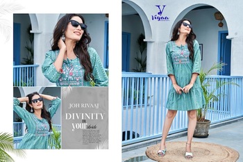 VIYAA DESIGNER POPSTAR VOL 3 READYMADE COTTON KURTI SUPPLIER IN SURAT