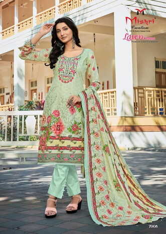 MISHRI CREATION LAWN COTTON VOL 7 KARACHI SALWAR SUITS AT SURAT