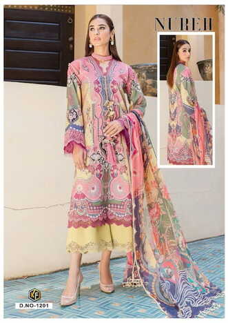 KEVAL FAB NUREH VOL 12 COTTON PRINT EXCLUSIVE KARACHI SUITS SURAT