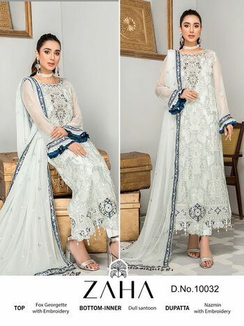 ZAHA MISTY VOL 5 GEORGETTE EMBROIDERY PAKISTANI SUITS CATALOGUE