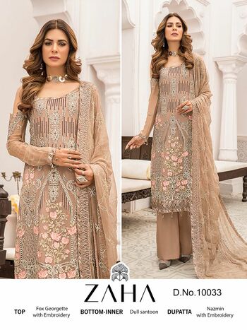 ZAHA MISTY VOL 5 GEORGETTE EMBROIDERY PAKISTANI SUITS CATALOGUE