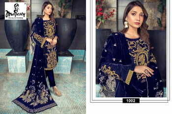 MAJESTY RANG RASIYA VELVET EMBROIDERY SUITS WINTER CATALOGUE