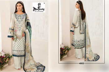 MAJESTY CHEVERON LAWN VOL 4 COTTON PAKISTANI SUITS CATALOGUE