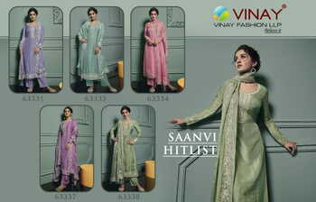 VINAY KASEESH SAANVI HIT LIST DOLA THREAD EMBROIDERED SUITS AT SURAT