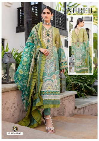 KEVAL FAB NUREH VOL 12 COTTON PRINT EXCLUSIVE KARACHI SUITS SURAT