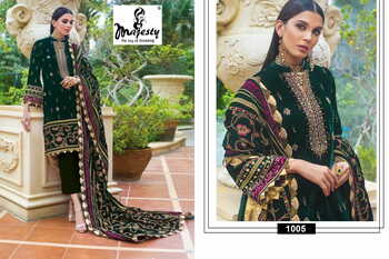 MAJESTY RANG RASIYA VELVET EMBROIDERY SUITS WINTER CATALOGUE