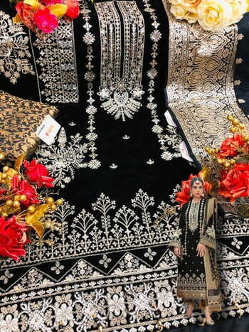 FEPIC ROSEMEEN C 5402 VELVET EMBROIDERY PAKISTANI WINTER SUITS SURAT