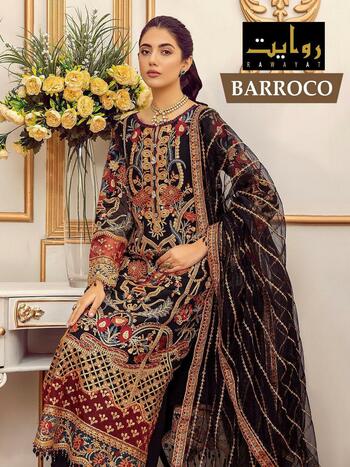 RAWAYAT BAROCCO GEORGETTE PAKISTANI SUITS