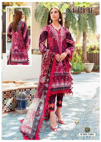 KEVAL FAB NUREH VOL 12 COTTON PRINT EXCLUSIVE KARACHI SUITS SURAT