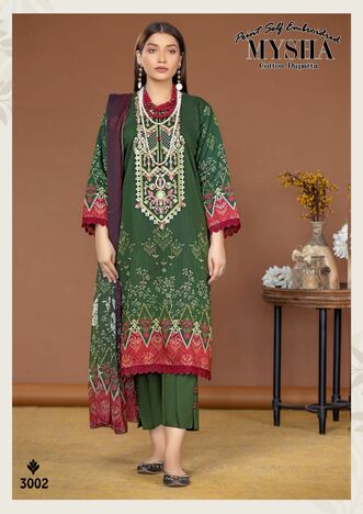 GULL AAHMED MYSHA COTTON DUPATTA VOL 3 LAWN PRINT KARACHI SUITS CATALOGUE