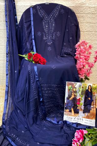 ZAHA NAUSHAD IMDAD GEORGETTE EMBROIDERY PAKISTANI SUITS