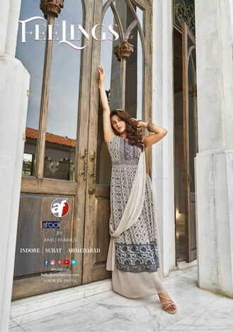 ANJU FABRICS FEELINGS VOL 2 KURTI PLAZO WITH DUPATTA ONLINE SUPPLIER SURAT