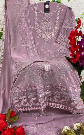 HOOR TEX H 87 FOUX GEORGETTE PAKISTANI SALWAR SUITS AT SURAT