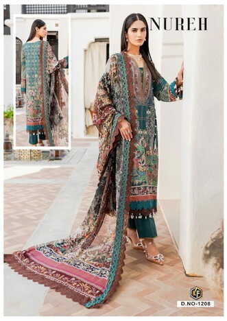 KEVAL FAB NUREH VOL 12 COTTON PRINT EXCLUSIVE KARACHI SUITS SURAT