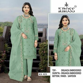 KROSS KULTURE KK 23 ORGANZA PAKISTANI SALWAR SUITS SURAT