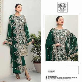 MUSHQ M 143 FOUX GEORGETTE PAKISTANI SUITS CATALOGUE