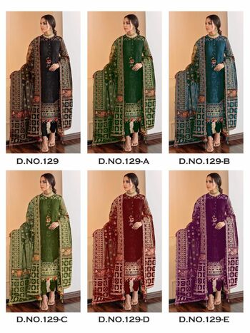 KALEESHA FASHION 129 SERIES GEORGETTE PAKISTANI SALWAR SUITS CATALOGUE