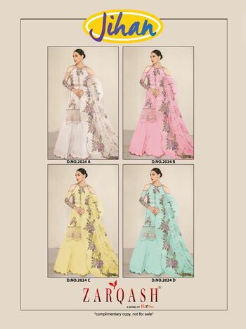 ZARQASH JIHAN D.NO 2024 GEORGETTE PAKISTANI SUITS