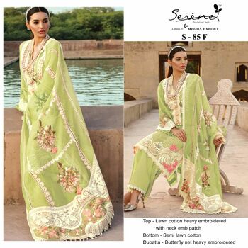 SERENE S 85 LAWN COTTON PAKISTANI SUITS NEW CATALOGUE