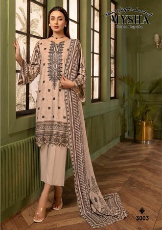 GULL AAHMED MYSHA COTTON DUPATTA VOL 3 LAWN PRINT KARACHI SUITS CATALOGUE