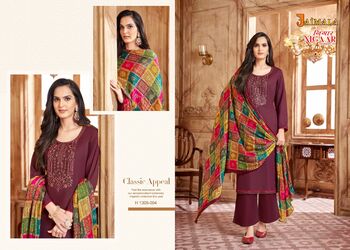 JAIMALA NIGAAR EDITION 15 RAYON SLUB EMBROIDERY SUITS BY ALOK SUITS