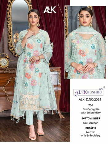 AL KHUSHBU ALK 2094 & 2095 GEORGETTE PAKISTANI SUITS CATALOGUE