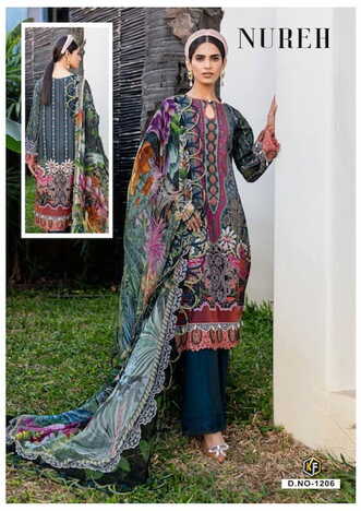 KEVAL FAB NUREH VOL 12 COTTON PRINT EXCLUSIVE KARACHI SUITS SURAT