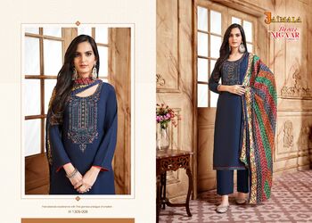 JAIMALA NIGAAR EDITION 15 RAYON SLUB EMBROIDERY SUITS BY ALOK SUITS