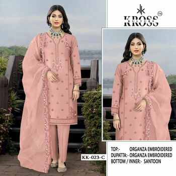 KROSS KULTURE KK 23 ORGANZA PAKISTANI SALWAR SUITS SURAT