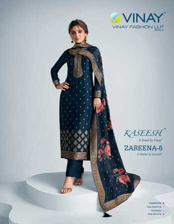 VINAY KASEESH ZAREENA VOL 6 DOLA JAQUARD DIGITAL PRINTED SUITS SURAT