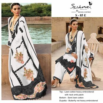 SERENE S 85 LAWN COTTON PAKISTANI SUITS NEW CATALOGUE