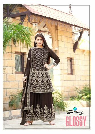 YOUR CHOICE GLOSSY PAKISTANI SHARARA SUITS AT WHOLESALE PRICE