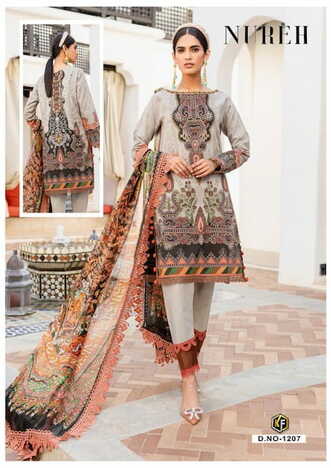 KEVAL FAB NUREH VOL 12 COTTON PRINT EXCLUSIVE KARACHI SUITS SURAT