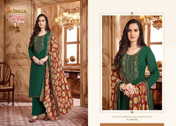 JAIMALA NIGAAR EDITION 15 RAYON SLUB EMBROIDERY SUITS BY ALOK SUITS