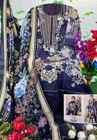 TAJ CREATIONS FIRDOUS AYZAL COTTON PRINT PAKISTANI SUITS SUPPLIER SURAT