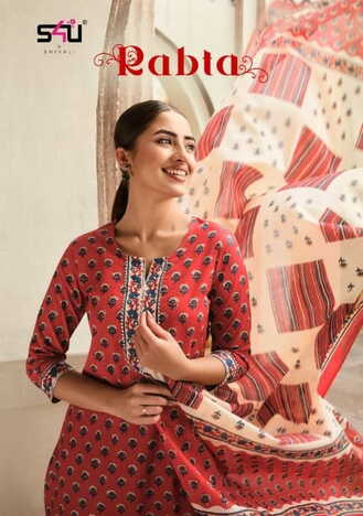 S4U RABTA COTTON KURTI PANT WITH DUPATTA NEW COLLECTION 2022