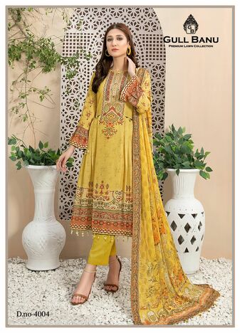 GULL BANU VOL 4 PURE LAWN KARACHI SUITS BY GULL AAHMED