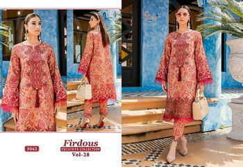 SHREE FABS FIRDOUS EXCLUSIVE COLLECTION VOL 28 3036 TO 3043 SERIES PAKISTANI SUITS