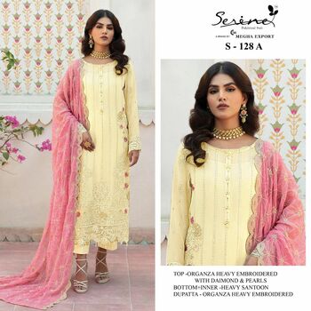 SERENE S 128 ORGANZA EMBROIDERY PAKISTANI SUITS CATALOGUE