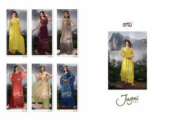 S4U JUGNI VOL 2 CHINON GEORGETTE TOP PANT WITH DUPATTA 3 PC SET CATALOGUE