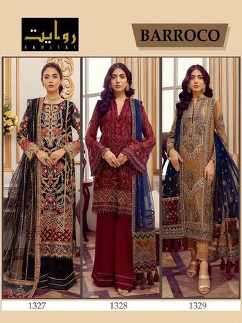 RAWAYAT BAROCCO GEORGETTE PAKISTANI SUITS