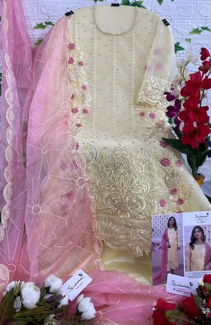 SERENE S 128 ORGANZA EMBROIDERY PAKISTANI SUITS CATALOGUE