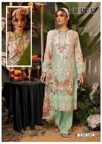 KEVAL FAB NUREH VOL 12 COTTON PRINT EXCLUSIVE KARACHI SUITS SURAT