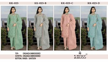 KROSS KULTURE KK 23 ORGANZA PAKISTANI SALWAR SUITS SURAT