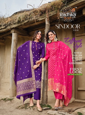 RADHIKA LIFESTYLE SINDOOR VOL 1 KURTIS 3PCS SET MANUFACTURER 