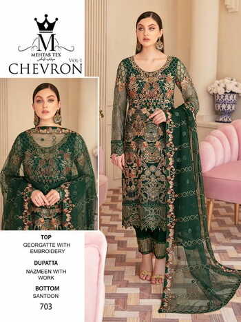 MEHTAB TEX CHEVRON VOL 1 GEORGETTE PAKISTANI SUITS CATALOGUE