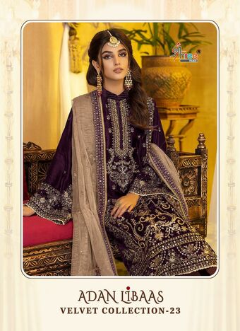 SHREE FABS ADAN LIBAAS VELVET PAKISTANI SUITS WHOLESALER SURAT