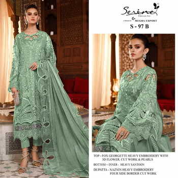 SERENE S 97 FOUX GEORGETTE EMBROIDERY PAKISTANI SUITS