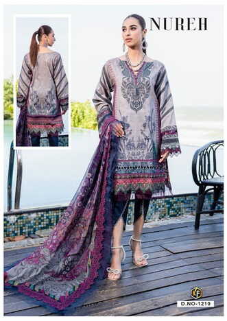 KEVAL FAB NUREH VOL 12 COTTON PRINT EXCLUSIVE KARACHI SUITS SURAT