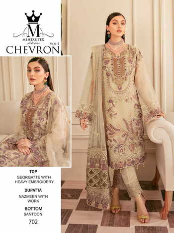 MEHTAB TEX CHEVRON VOL 1 GEORGETTE PAKISTANI SUITS CATALOGUE